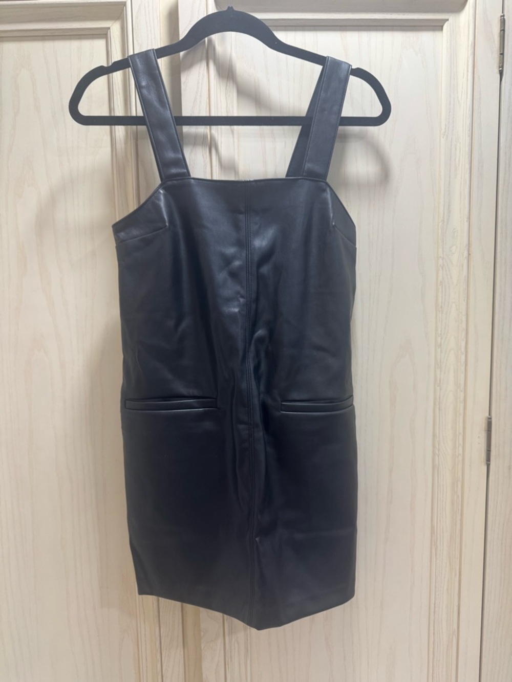 Abercrombie & Fitch Black Faux Leather Mini Dress XS petite